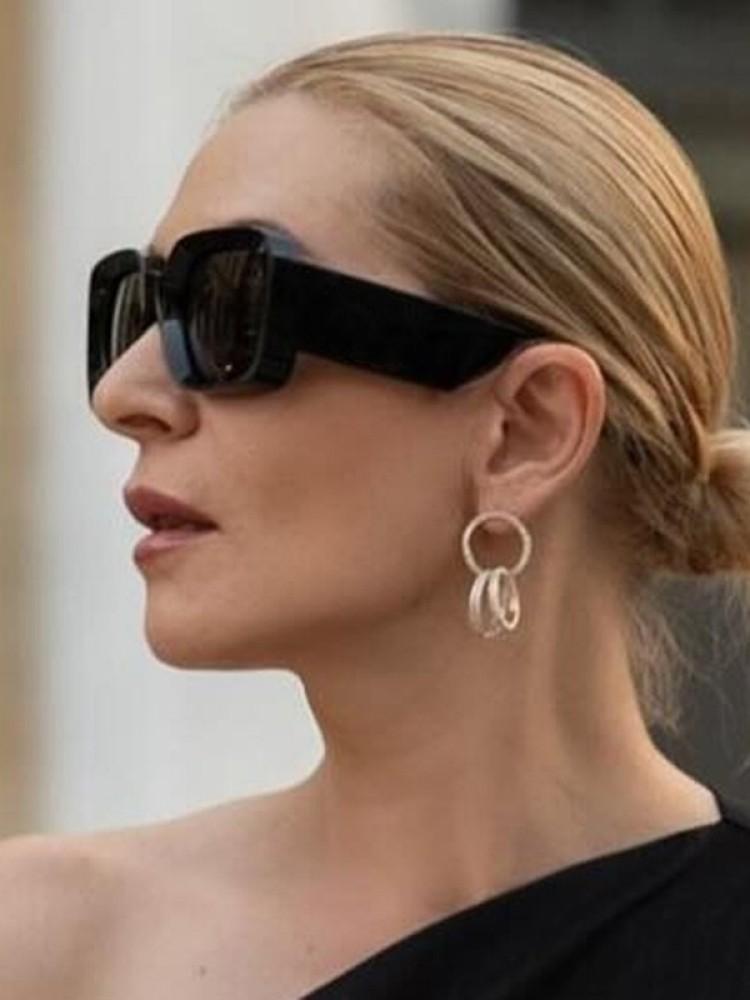 Luxury Designer Women's Vintage Square Sunglasses Retro Rectangle Sun Glasses Simple Fashion Brand New Shadow Female Eyeglasses