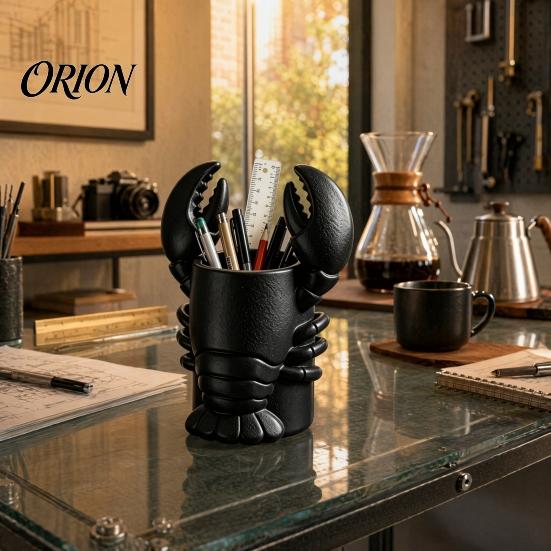 Novelty Desk Decor Lobster Pen Holder, 3D Printed Desktop Organizer, Crayfish Pencil Stand Fun Office Supplies for Student Supplies, Halloween