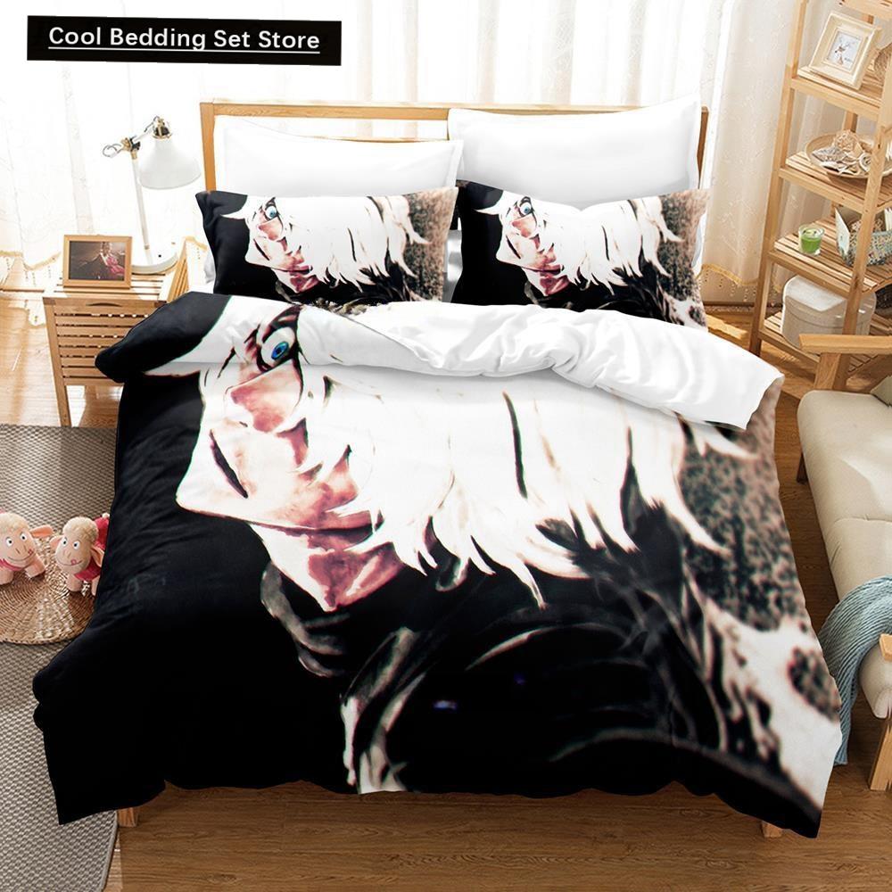 Fashion Anime Hell's Paradise: Jigokuraku Bedding Set Cartoon Three-piece Set Adult Kid Bedroom Duvet Cover Sets Home Textiles