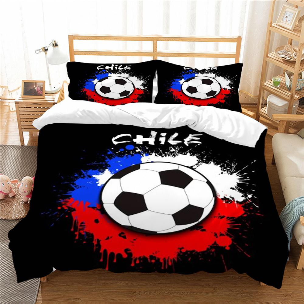 Heißer Verkauf Bettbezug-set Fußball Hause Bettwäsche Fußball Malerei Bettwäsche Anzug Mann Jungen Luxus Bettdecken Neu Mode Beding abdeckung Sets