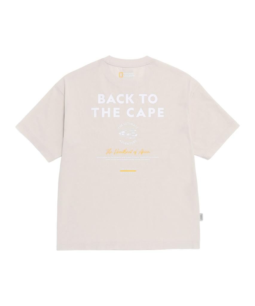 NATIONALGEOGRAPHIC N262Uts991 Frozen Air Lettering Graphic Semi-Overfit Short Sleeve T-Shirt Silver Birch