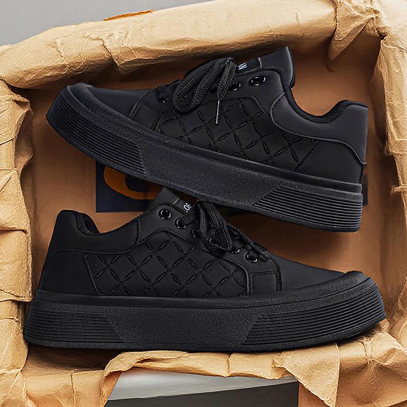 

Men S Chunky Platform Skate Shoes | Quilted Upper | Non-Slip Casual Walking Sneakers 39