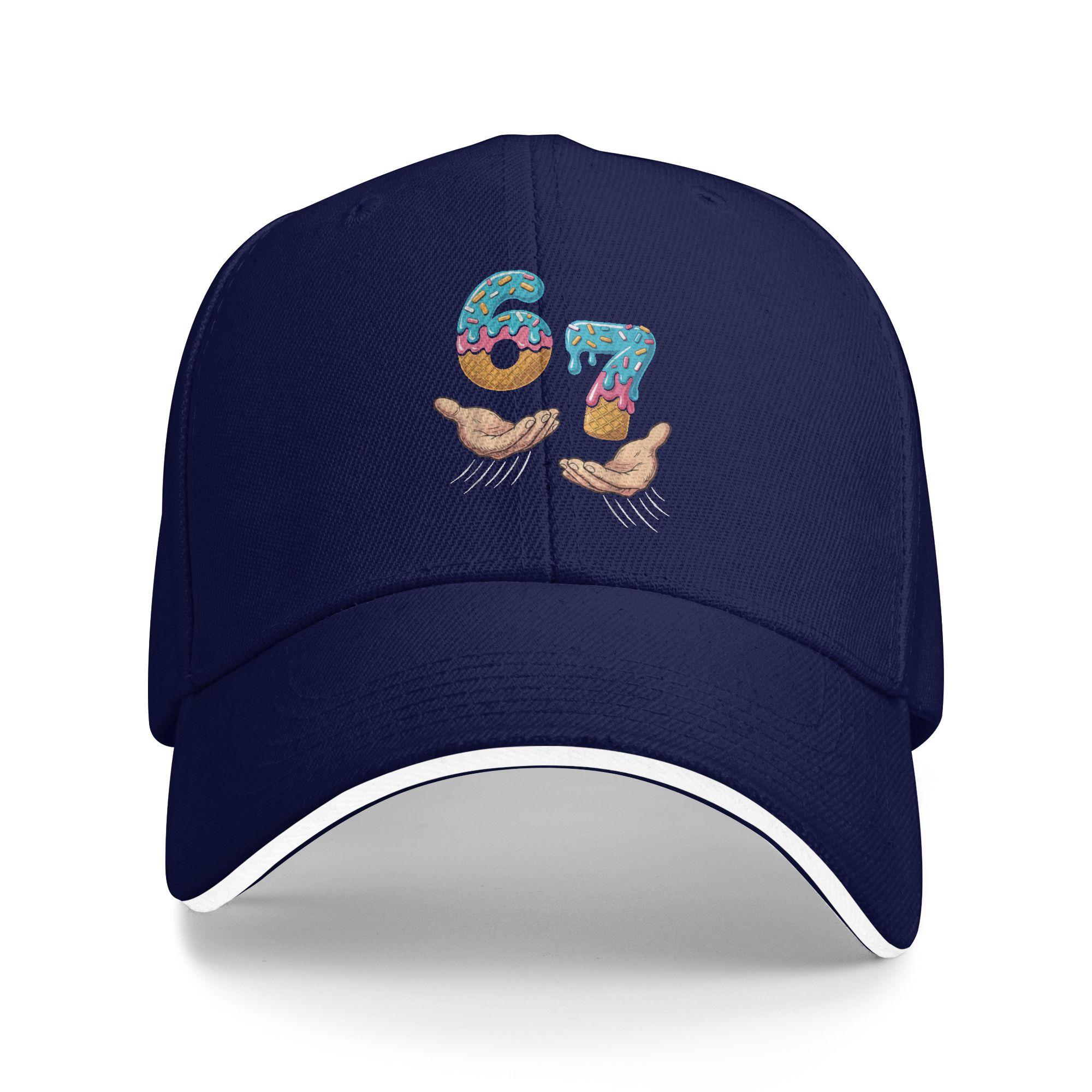 

Six Seven 6 7 Ice Cream Hands Meme Baseball Cap Running Hippie High Quality Hip Hop Hats Male Fashion Design Baseball Caps One Size темно-синього кольору