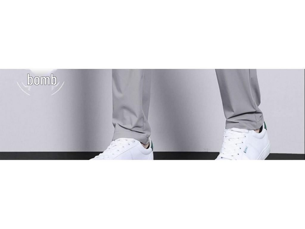 2026 Men's Trendy Summer Ice Silk Drape Casual Trousers: Non-Iron, High Stretch, Loose Straight Fit for Business