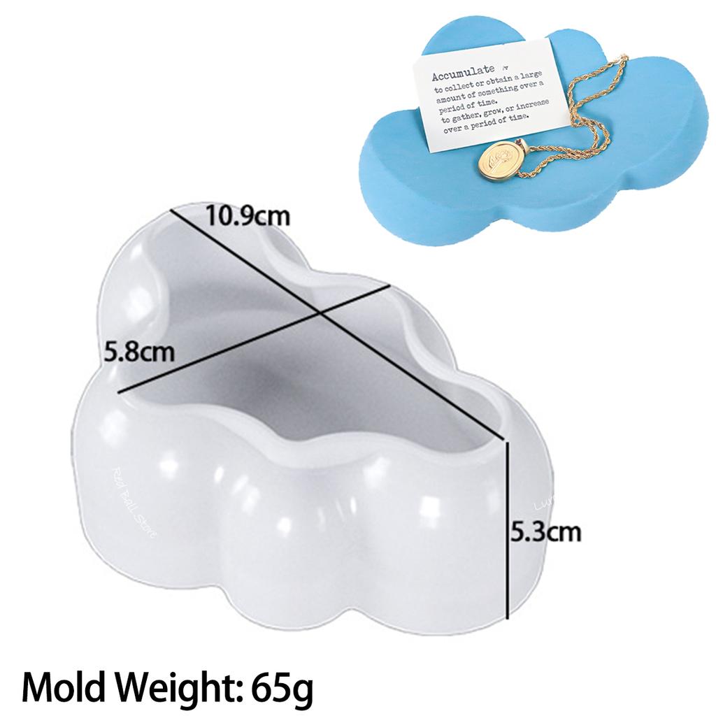 Large Cloud Candlestick Silicone Mold Cloud Tray Resin Making Mould DIY Concrete Storage Plate Candle Making Supplies Home Decor