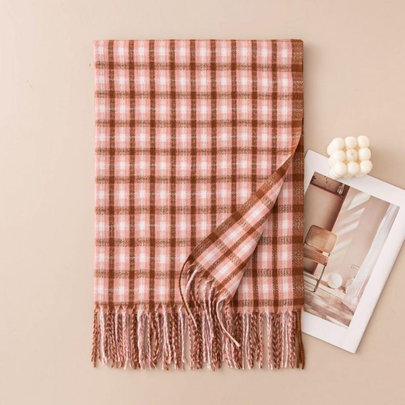 Classic Houndstooth Scarf Women Long Wrap Shawl Vintage British Style Warm Winter Accessory