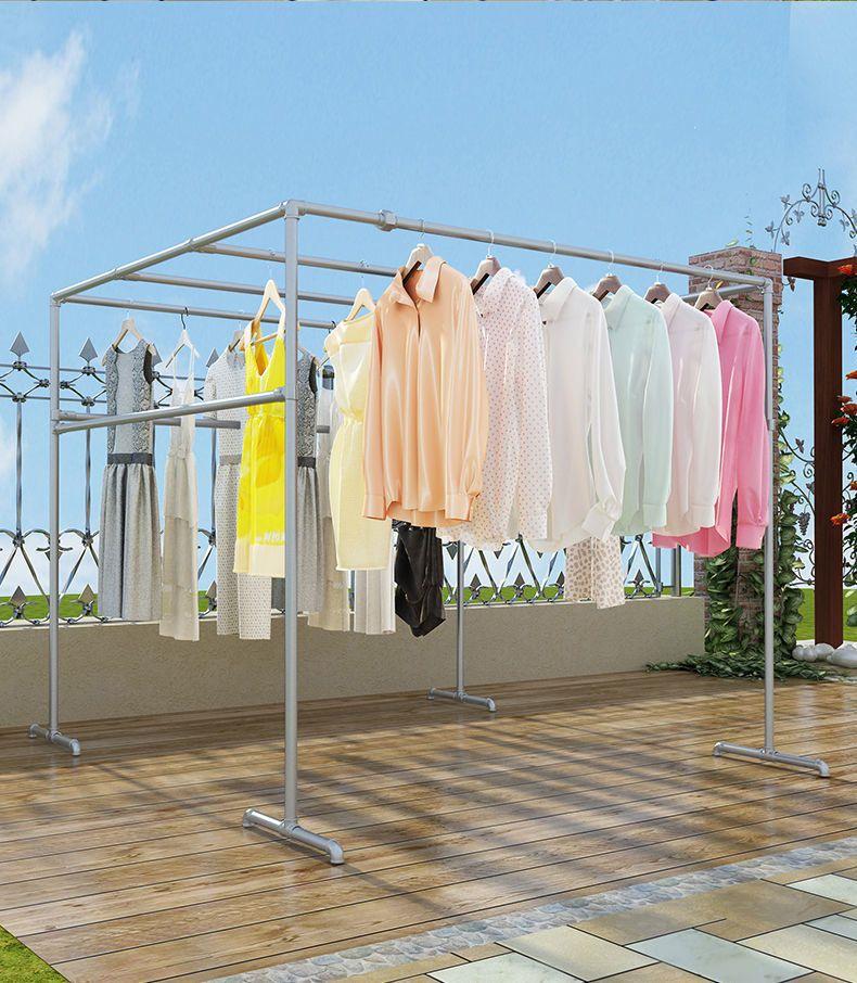 Steel Floor-Standing Windproof Balcony Quilt Drying Rack
