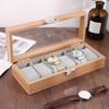 3/6 Grid Slot Watches Case Wooden Glass Watch Box Display Jewelry Metal Lock Organizer Wooden Watch Storage Box