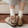 Autumn/Winter Flocked Animal Cartoon Cotton Mid-Calf Socks: Cute Preppy Style for Women and Girls