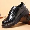 Black Plain Soft Leather Shoes for Men Height Increasing Low Price Common Elegant Classic Original New In Social Man Casual Shoe