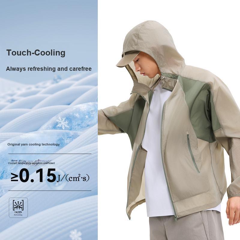 Li-Ning Outdoor CF Color Block UPF50+ Water-Resistant Ice Feel Comfortable Sun Protection Jacket Unisex jackets Brown Gray AFDW213-1