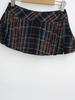 Women's Slim-Fit Low-Waist Pleated Plaid Mini Skirt with Button-Up Slit - Autumn Anti-Exposure Design