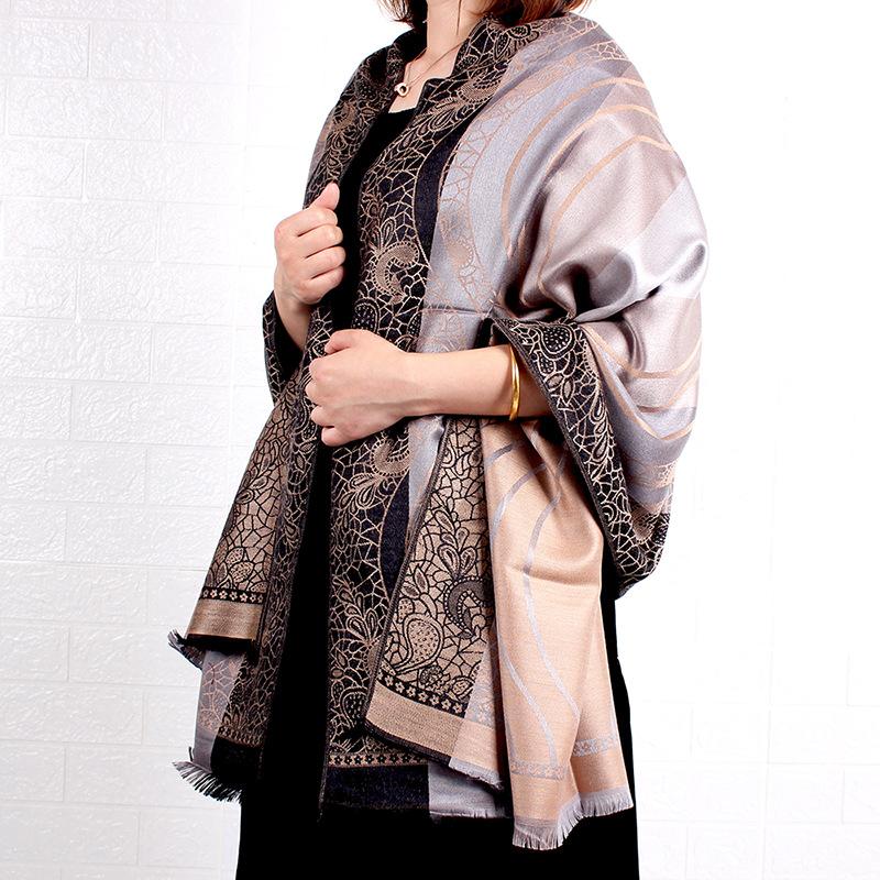 New Spring and Autumn Thin Jacquard Scarf Shawl Women's Long Scarf Headscarf Air Conditioning Warm Shawl