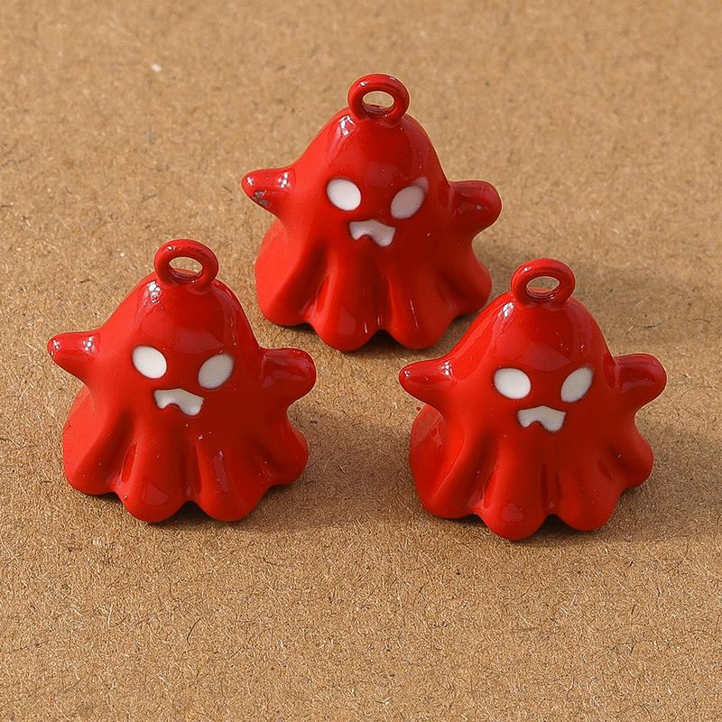 10pcs 20*17mm Cute Enamel Halloween Ghost Pendant Charm for Jewelry Making Earrings Necklace DIY Bracelet Accessories Supplies
