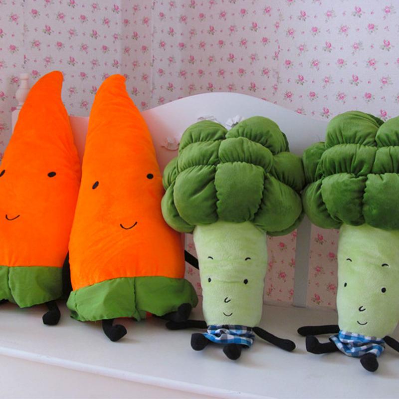 Cute Cartoon Vegetables Plush Toy Creative Carrot Broccoli Plush Pillow Stuffed Soft Toys For Children Kids Birthday Xmas Gift
