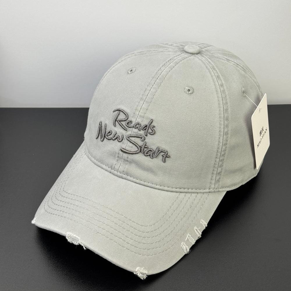 Fashion Hat Four Seasons Big Head Circumference Simple Baseball Cap Embroidery Letter Cap Casual Versatile Outdoor Casual Sunscreen Cap