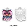 2/4Pcs 10*15mm Owl Shape Alloy Drop Oil Pendant For Jewelry Component Making DIY Necklace Bracelet Earring