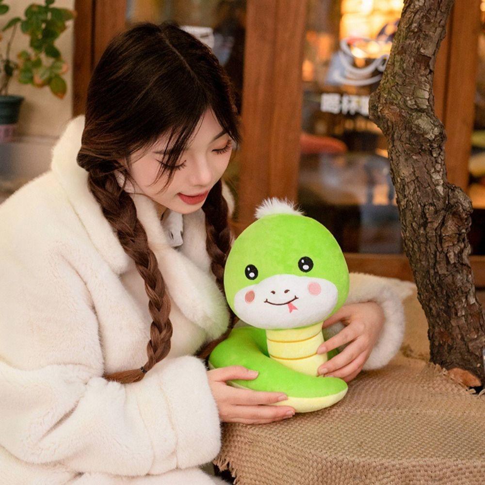 Sticking Tongue Snake Plush Toy Coiled Boa Snake Stuffed Toys Snake Plush Doll  Car Decor