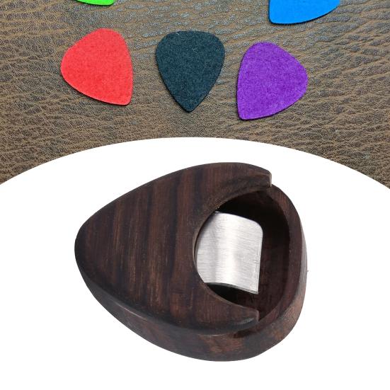 Guitar Picks Wood Box Moisture-proof Fine Workmanship Musical Instrument Accessory Guitar Pick Plectrum Storage Box for Musicians