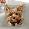 Contemporary Yorkie Dog Cushion Covers Bedroom Sofa Square Pillowcase Living Room Chair Pillow Covers Indoor Home Decor Gift