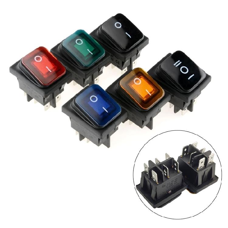 4/6Pin KCD4 Switch Boat Rocker Switch with Light for Industrial Automotive Home