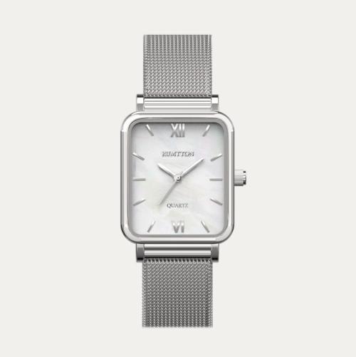 [RUMTTON] Мужские часы RUMTTON Harbor с крупной сеткой Бело-серебристые One Size