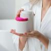 Cotton Swabs Storage Box Dustproof Makeup Round Pad Holder Clear Desktop Organizer for Vanity Bathroom Countertop