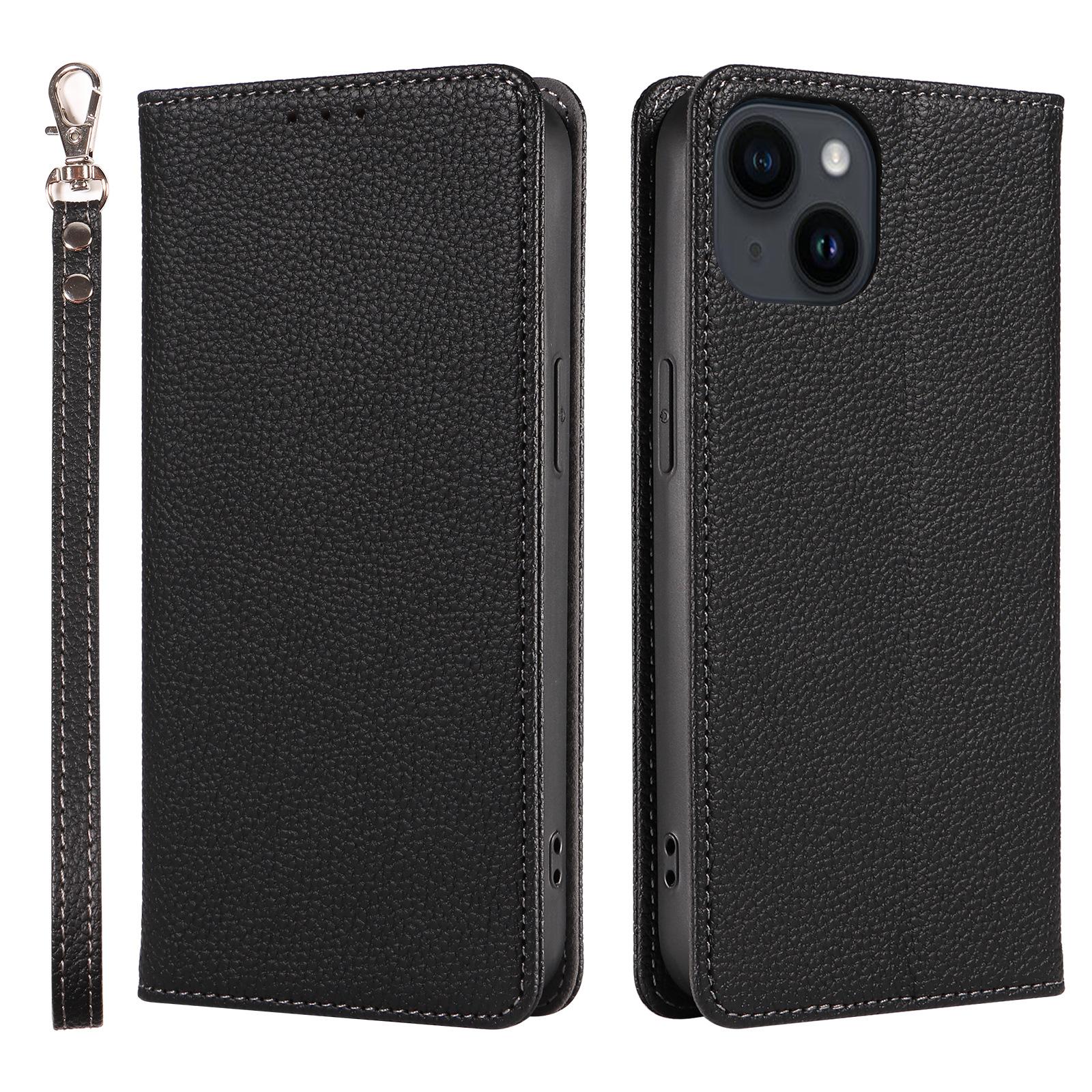 

Applicable To IPhone Mobile Phone Leather Case Apple 16E Mobile Phone Case Litchi Pattern SE3 Magnetic Flip Case iphone 17 чёрный