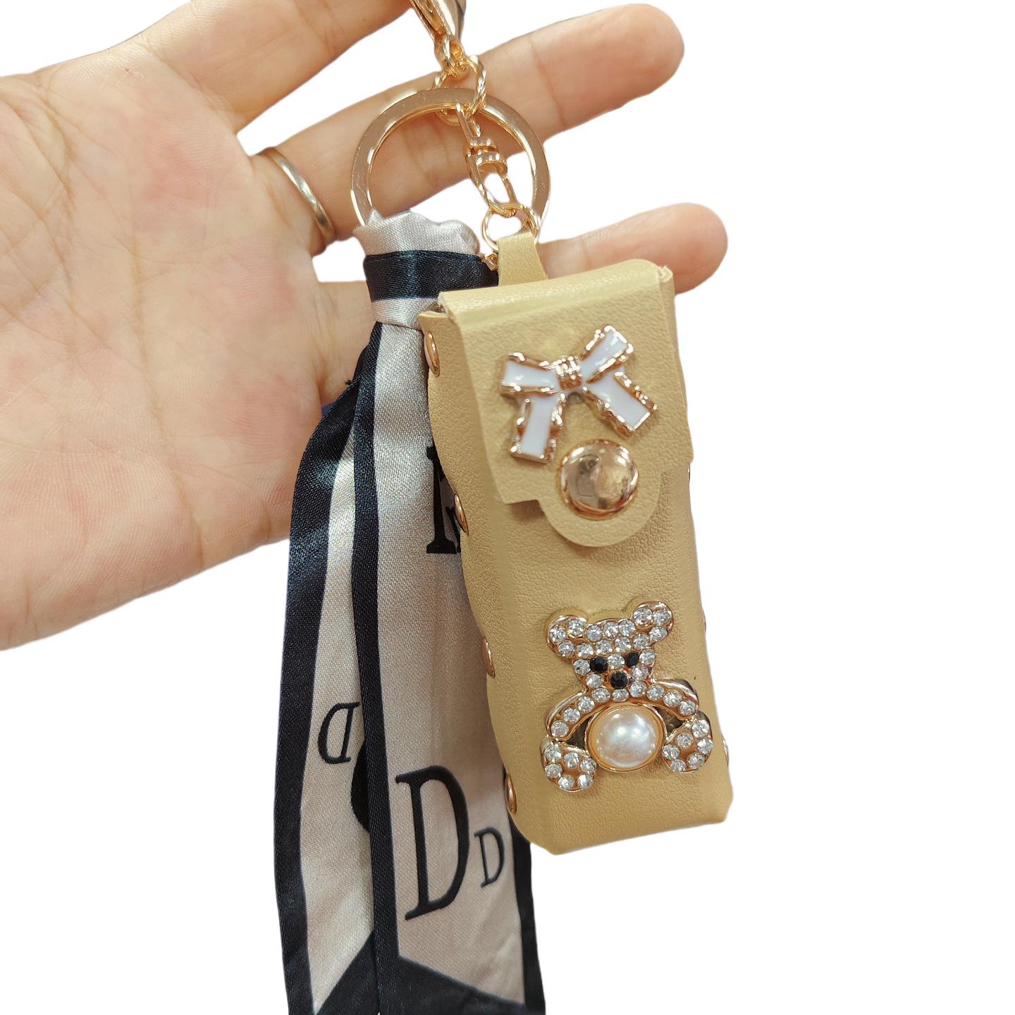 Мини-брелок-подвеска в виде губной помады - Украшение для сумки для ключей хаки