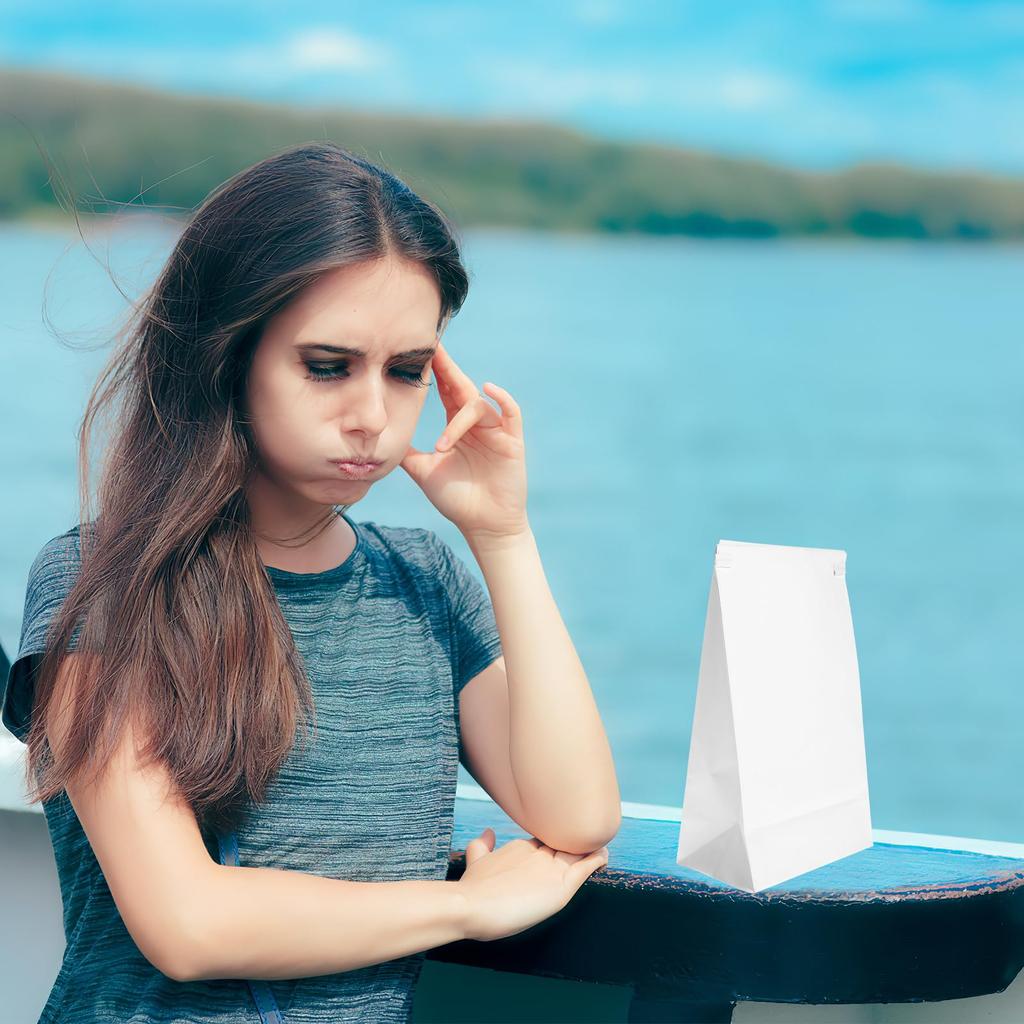 POPETPOP Disposable Vomit Bags, Portable Vomit Bags, for Airplane & Travel Sickness, Morning Sickness, and Pregnancy, 25-Pack