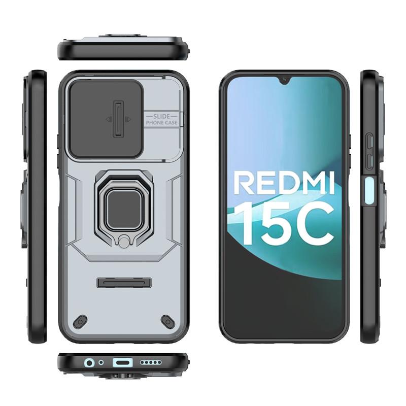For Xiaomi Redmi 15C Case Xiaomi Redmi 15C Cover Slide Camera Protector Holder Bumper Protective Phone Cases On Redmi 15C Funda