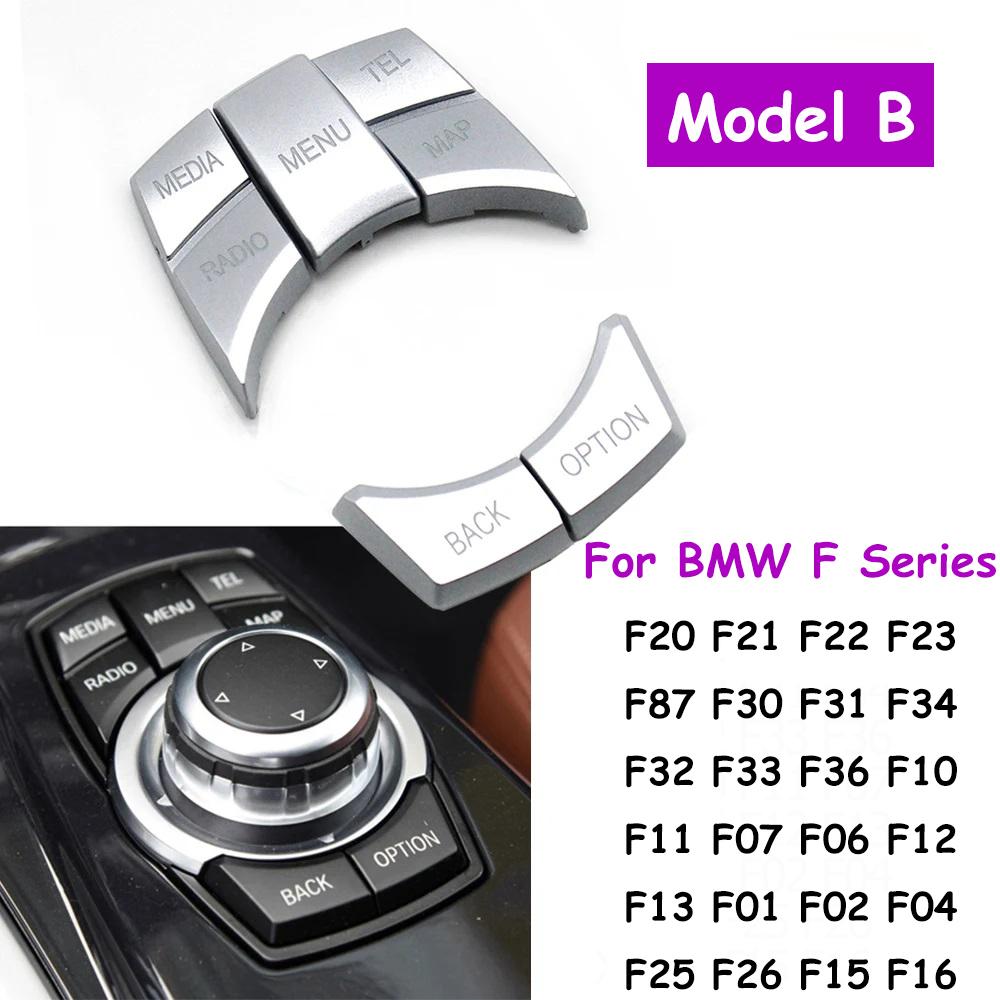 Silver F20 F22 F30 F34 F36 F10 CIC IDrive Multimedia Control Button Cover Keys Cap For BMW 1 2 3 4 5 6 7 X3 X4 X5 X6 F02 F06 F25