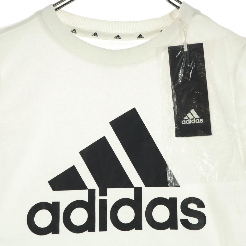 Unused Adidas Short Sleeve Round Neck T-shirt 130 White Kid's Used