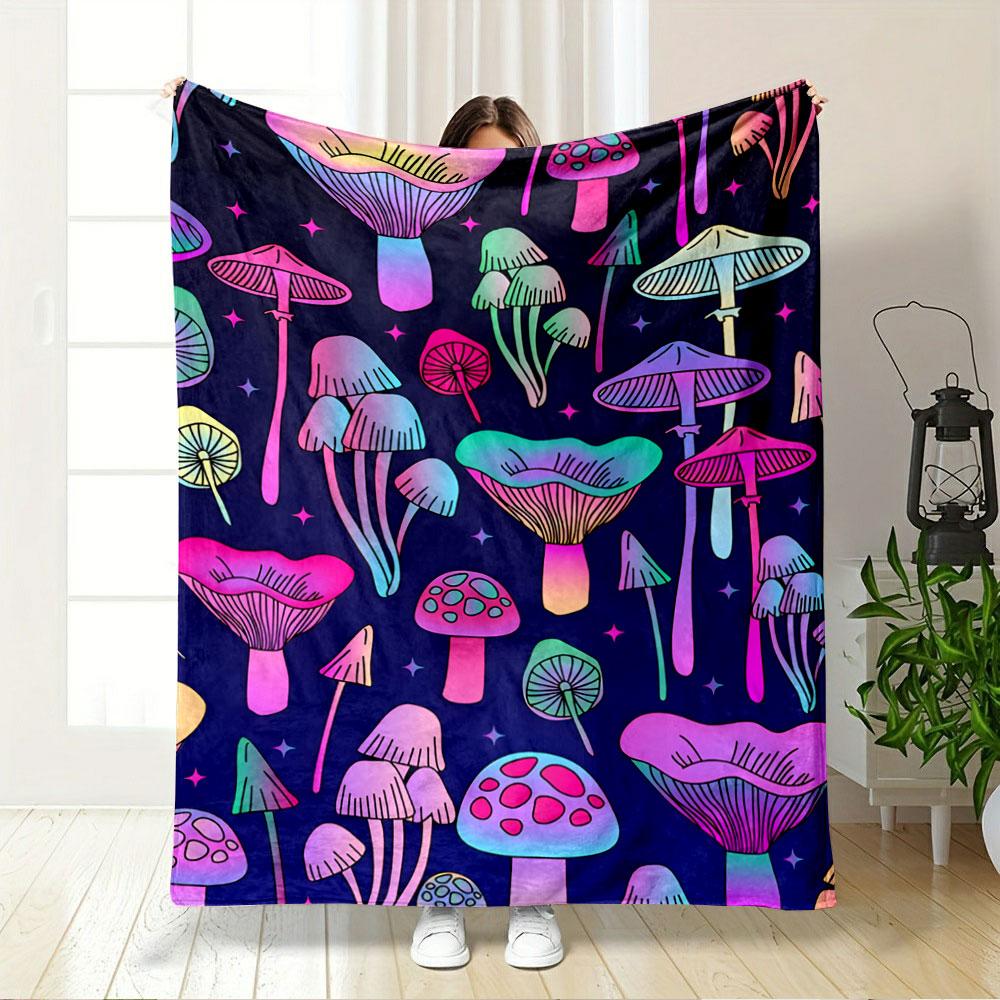 Colorful Mushroom Pattern Blanket for all seasons blanket lunch break throw gift
