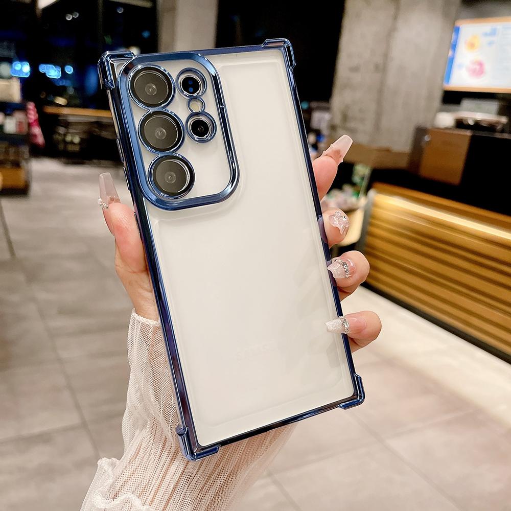 Custodie protettive trasparenti anti-caduta con quattro angoli elettrolitici per iPhone Samsung Huawei Honor Xiaomi Redmi OPPO Realme Vivo Infinix Tecno
