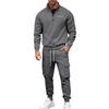 Men's 1/4 Zip Stand Collar Tracksuit 2 Piece Outfit Long Sleeve Sweatshirt & Cargo Jogger Pants Set Casual Athletic Sweatsuit