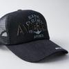 AVIREX Standard Military Mesh Cap Black XL Denim Jute Big Size Baseball Hat for Men