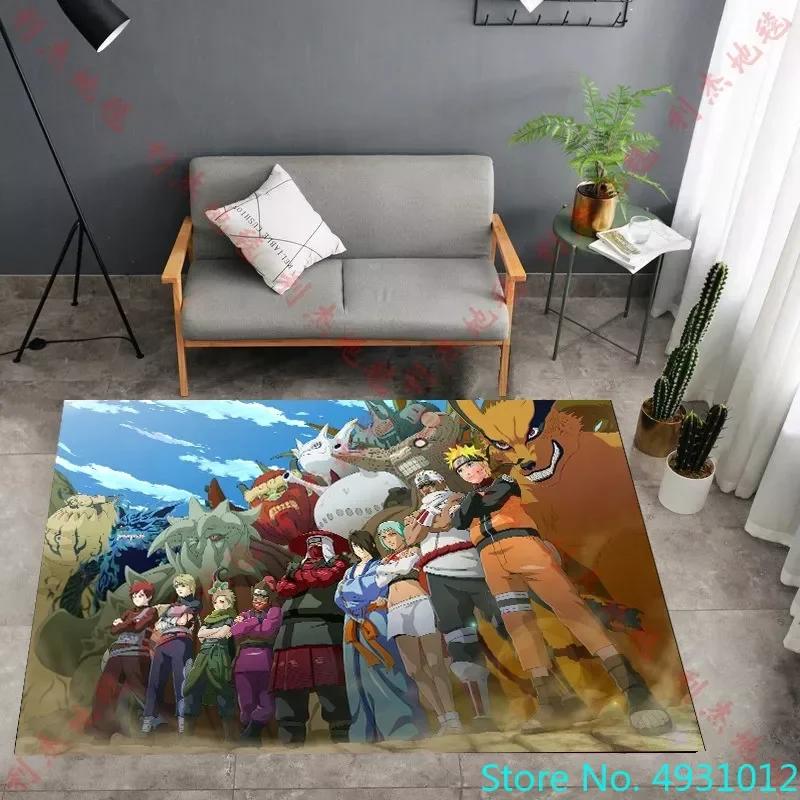 Creative 3D Carpet Akatsuki Naruto Sasuke Anime Print Living Room Bedroom Decoration Rug Children Anti Slip Crawling Mat