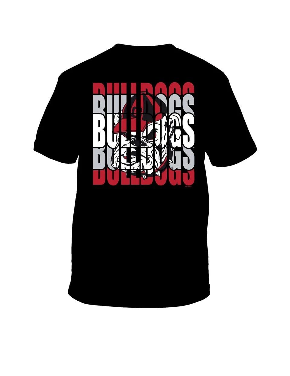 New World Graphics Mens College Football Graphic T-Shirt - Stacked Bulldogs S