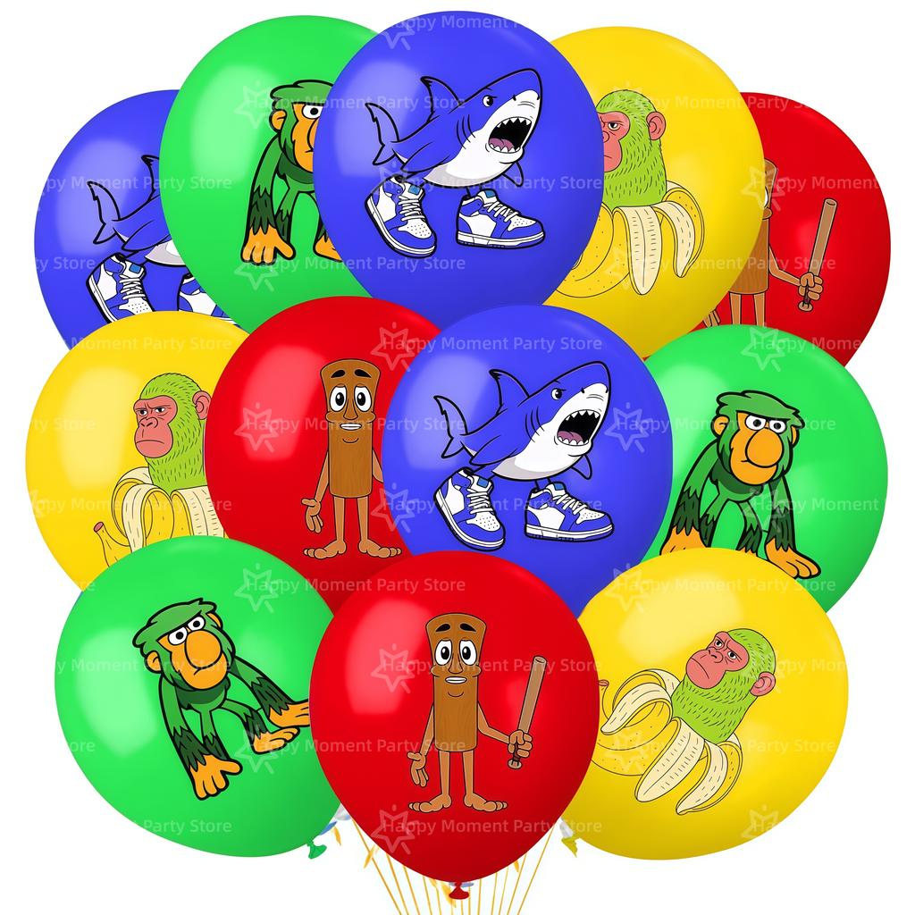 Italian Brainrot Birthday Party Decoration Tung Tung Tung Balloon Sahur Tralalo Foil Balloon Latex Balloon brainrot Party Favors