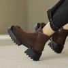 Scarpe da Donna alla Moda 2024 Stivali da Donna alla Moda con Zip Autunno Inverno Punta Tonda Pile di Peluche per il Calore Stivali Corti Monocolore senza Lacci