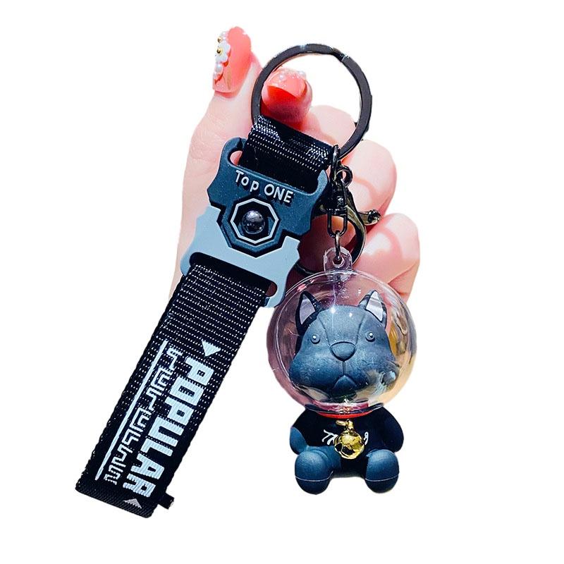 

Бульдог Космос Французский Мультяшный Тренд Брелок для Ключей Машины Подвеска для Рюкзака Подарок Сувенир чёрный