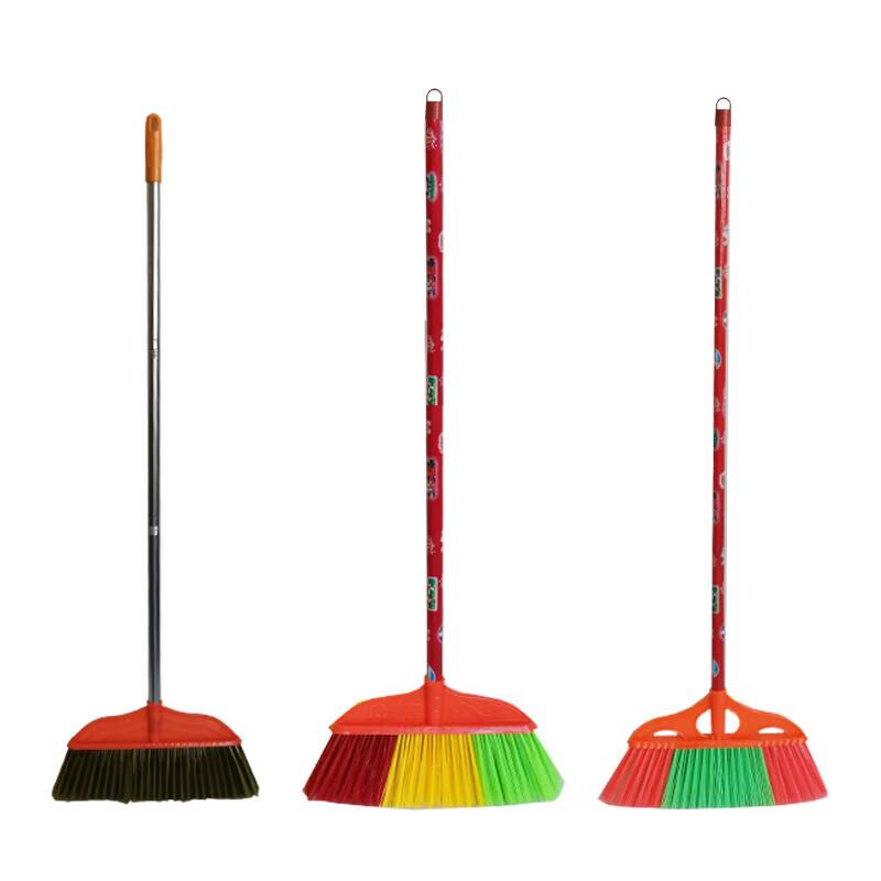 Outdoor Plastic Hard Bristle Broom Set (3-Pack)