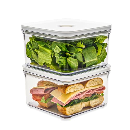 VAKUEN Premium Vacuum Storage Containers, Short, Set of 2, with Convenient Valve Closures, BPA-Free, 100% Leakproof, Keeps Food Fresh Up to 5x Longer
