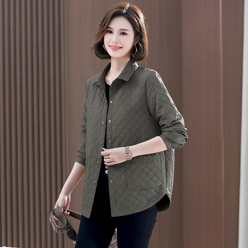 Women's Lightweight Quilted Plaid Jacket - Autumn/Winter 2024 Casual Style