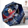 Mickey Mouse Fantasy Art Themed Automatic Opening and Closing Folding Umbrella, Reinforced 8 Ribs, Compact Travel Design, Fashionable Foldin