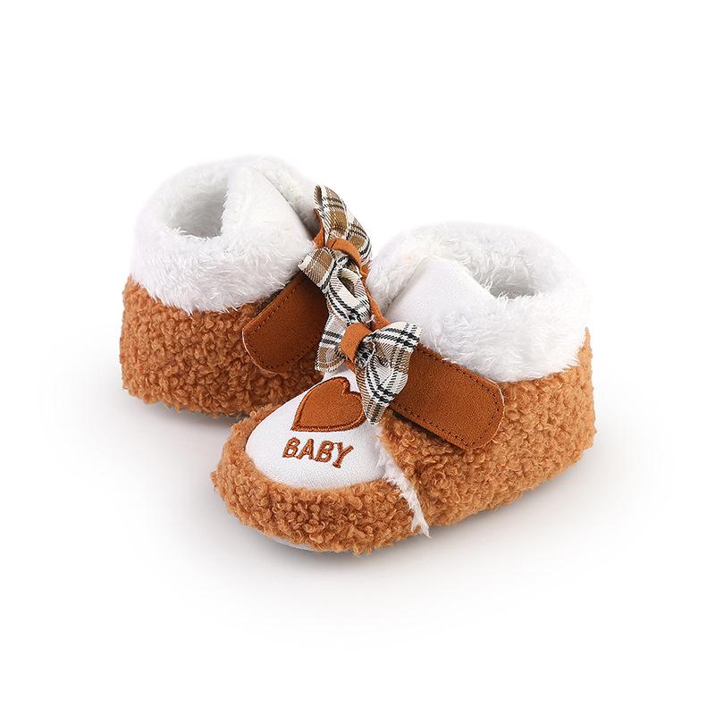 Warm Cartoon Velvet Baby Toddler Shoes for 0-1 Year Olds