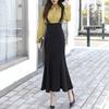 Women's High Waist Flare Suspender Skirt Slim Fit Long Midi Skirt