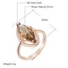 Rhombus Brown Natural Zircon Bride Wedding Ring Fashion  Rose Gold Color Accessories High Quality Women Daily Jewelry