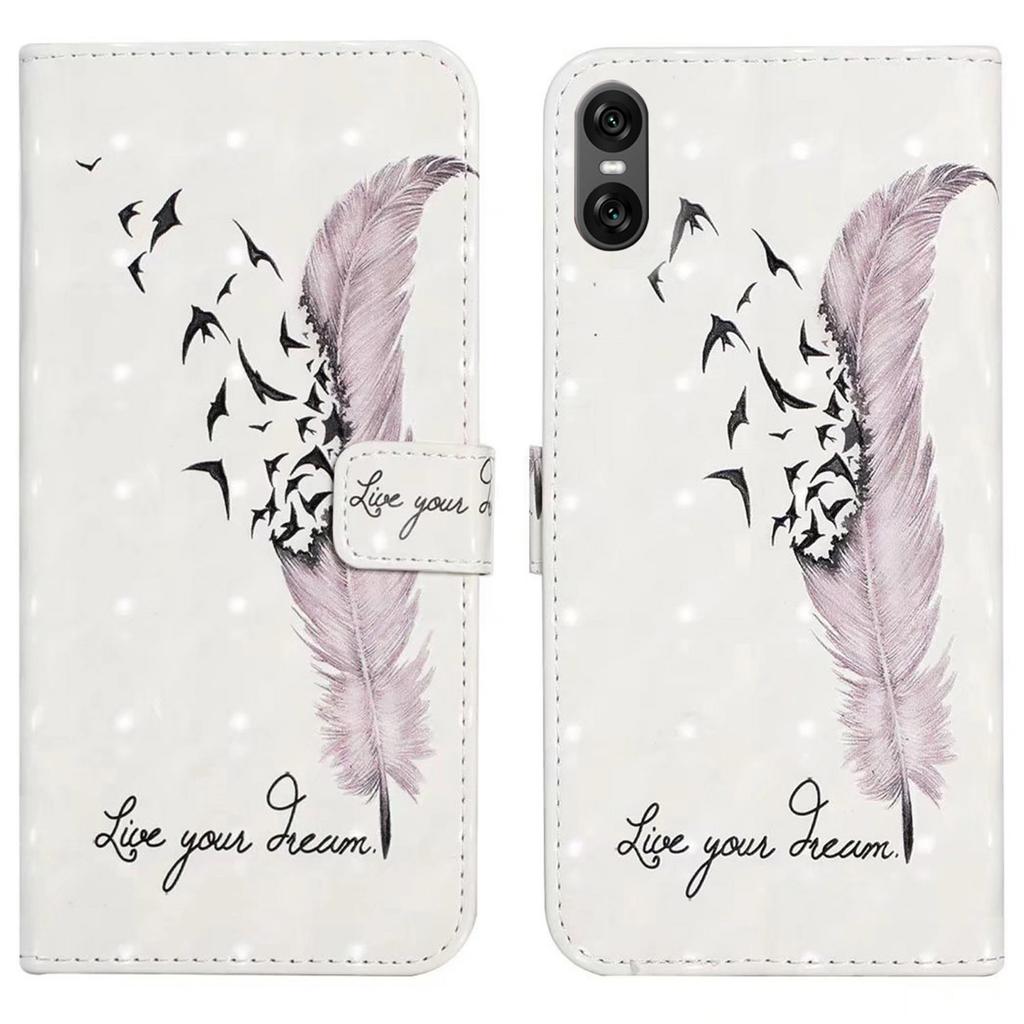 For Sony Xperia 10 VI Case 3D Creative Pattern PU Leather Stand Phone Cover